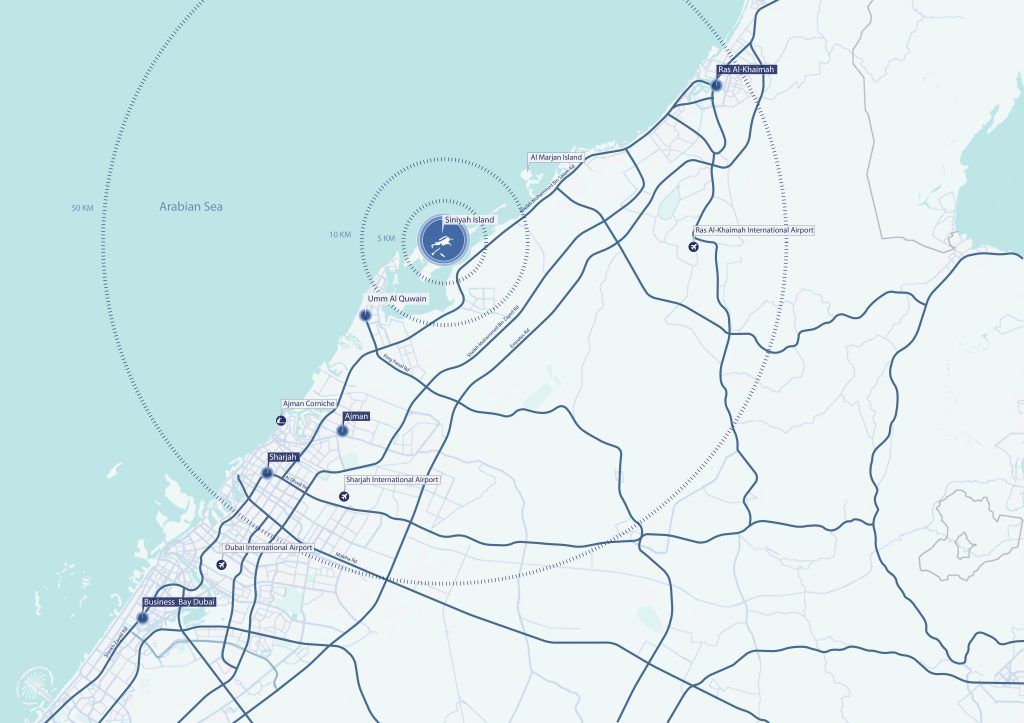 location plan with distance indicator 01